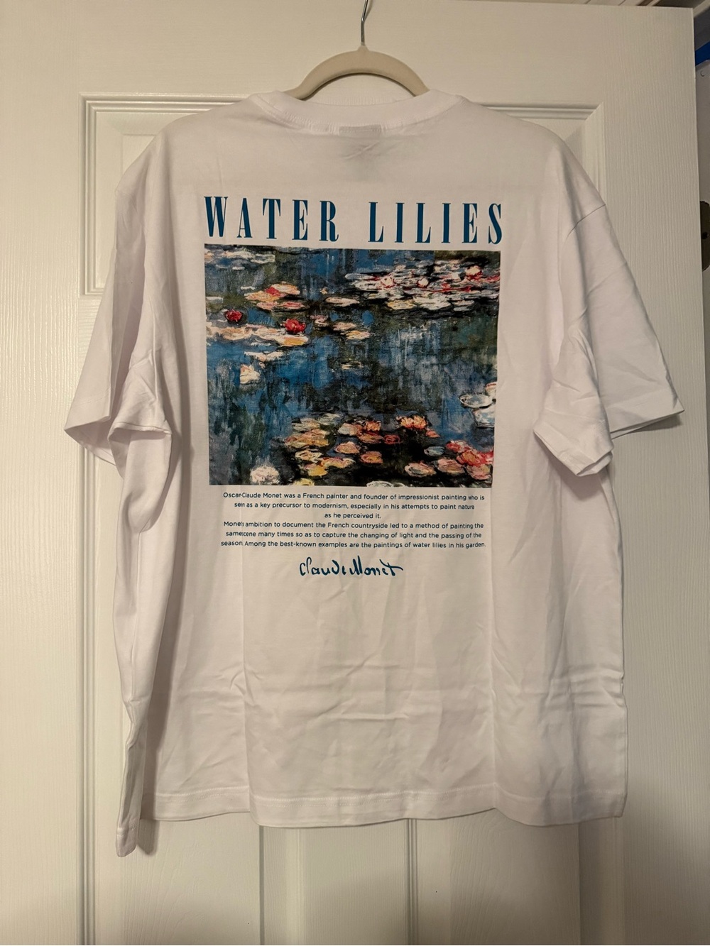 H&M White 'Water Lilies' Short Sleeve Graphic Tee